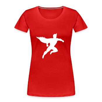 Be Your Own Hero Silhouette - Women's Premium Organic T-Shirt - red - Front - Mia (176cm)