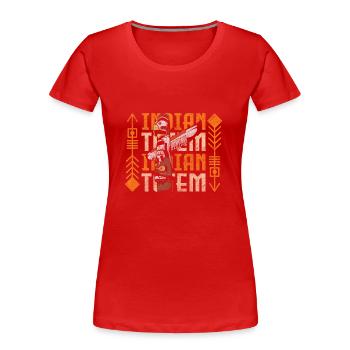Indian Feather Headdress Tot Aztec - Women's Premium Organic T-Shirt - red - Front - Mia (176cm)