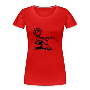 Frecher Raptor Baby Dino Kinder Bleistiftskizze - Frauen Premium Bio T-Shirt - Rot - Vorne - Mia (176cm)