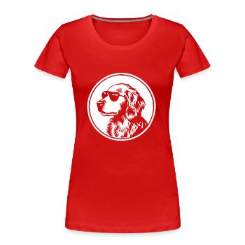 Golden Retriever Dog - Women's Premium Organic T-Shirt - red - Front - Mia (176cm)