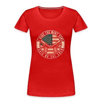 Weapon Club - Women's Premium Organic T-Shirt - red - Front - Mia (176cm)