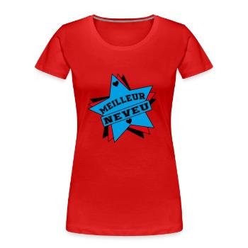 BESTER NEFFE - Frauen Premium Bio T-Shirt - Rot - Vorne - Mia (176cm)