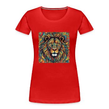 Couleur lion - T-shirt bio Premium Femme - rouge - Devant - Mia (176cm)