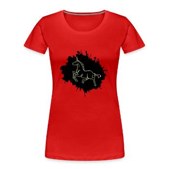 Blobs de licorne - T-shirt bio Premium Femme - rouge - Devant - Mia (176cm)