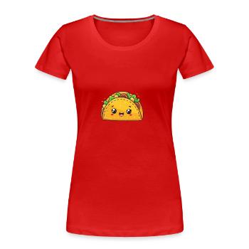 Mignon personnage burrito avec un sourire - T-shirt bio Premium Femme - rouge - Devant - Mia (176cm)
