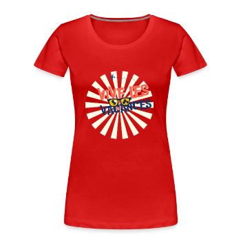 ES LEBE DER URLAUB. FEIERTAG. FROHE FEIERTAGE. - Frauen Premium Bio T-Shirt - Rot - Vorne - Mia (176cm)