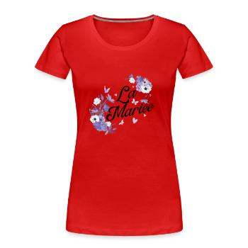 Die lila Blumenbraut - Frauen Premium Bio T-Shirt - Rot - Vorne - Mia (176cm)