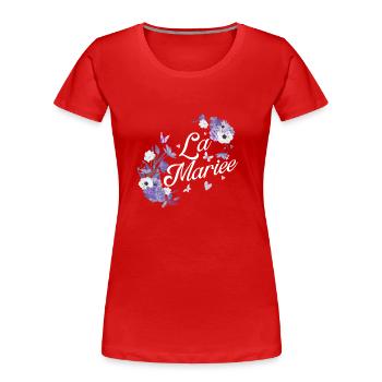 Die lila Blumenbraut - Frauen Premium Bio T-Shirt - Rot - Vorne - Mia (176cm)