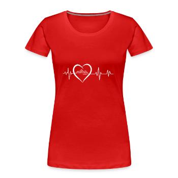 Herzschlag-Pyramiden - Frauen Premium Bio T-Shirt - Rot - Vorne - Mia (176cm)