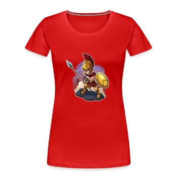 Leonidas der Löwe von Sparta - Frauen Premium Bio T-Shirt - Rot - Vorne - Mia (176cm)