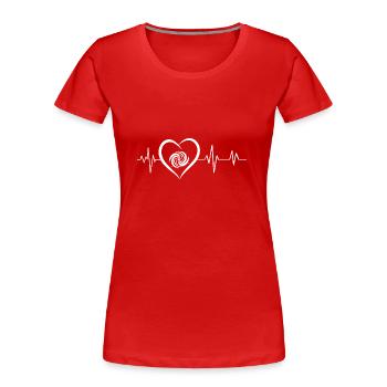 Galaxie-Herzschlag - Frauen Premium Bio T-Shirt - Rot - Vorne - Mia (176cm)