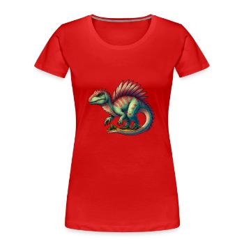 Dinosaure Geant - Géant De La Terre - T-shirt bio Premium Femme - rouge - Devant - Mia (176cm)