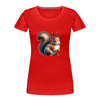 Ecureuil Gris - T-shirt bio Premium Femme - rouge - Devant - Mia (176cm)