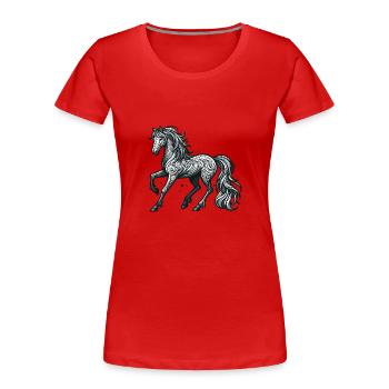 Equestrian Horse - Women's Premium Organic T-Shirt - red - Front - Mia (176cm)