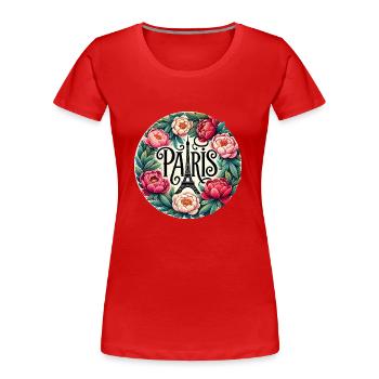 Paris - Frauen Premium Bio T-Shirt - Rot - Vorne - Mia (176cm)