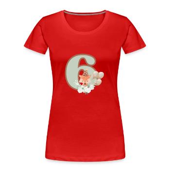 6th Birthday Fox Flowers - Women's Premium Organic T-Shirt - red - Front - Mia (176cm)