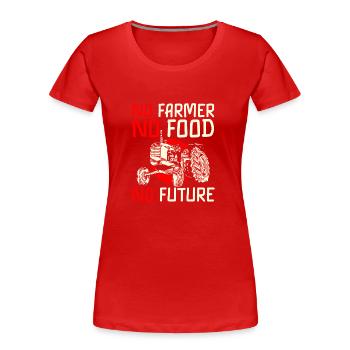 Fermier Champ, aubergiste - T-shirt bio Premium Femme - rouge - Devant - Mia (176cm)