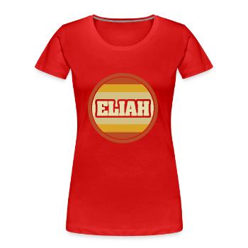 Élie - T-shirt bio Premium Femme - rouge - Devant - Mia (176cm)