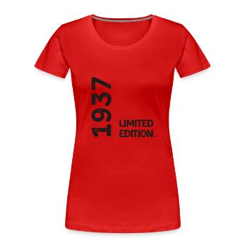 1937 Limitierte Auflage - Frauen Premium Bio T-Shirt - Rot - Vorne - Mia (176cm)