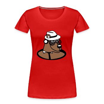 drôle DJ Grizzly Brown Bear Party Club Musique Ours - T-shirt bio Premium Femme - rouge - Devant - Mia (176cm)