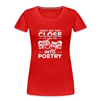 Poetry Typewriter - Women's Premium Organic T-Shirt - red - Front - Mia (176cm)