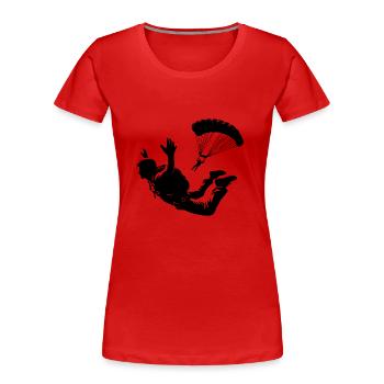 Zwei Hobby Fallschirmspringer Fallschirmsprung - Frauen Premium Bio T-Shirt - Rot - Vorne - Mia (176cm)