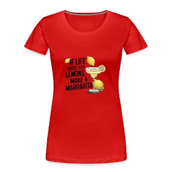 Wenn das Leben dir Zitronen gibt mach Margarita - Frauen Premium Bio T-Shirt - Rot - Vorne - Mia (176cm)
