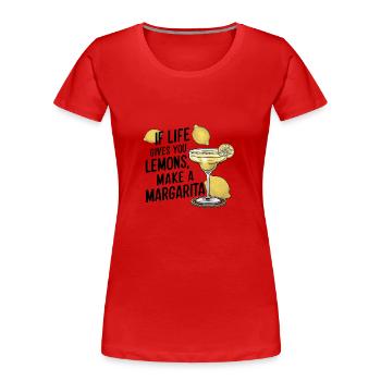 Wenn das Leben dir Zitronen gibt mach Margarita - Frauen Premium Bio T-Shirt - Rot - Vorne - Mia (176cm)