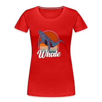 Baleine à bosse de mer Mammifère marin - T-shirt bio Premium Femme - rouge - Devant - Mia (176cm)