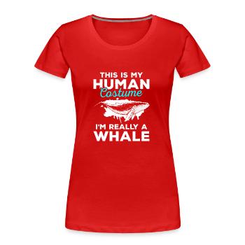 Sea Ocean Marine Life Diver - Women's Premium Organic T-Shirt - red - Front - Mia (176cm)