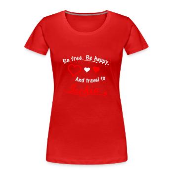 Island of Ischia in the Mediterranean Sea - Women's Premium Organic T-Shirt - red - Front - Mia (176cm)