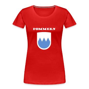 At home in Pomerania - Women's Premium Organic T-Shirt - red - Front - Mia (176cm)