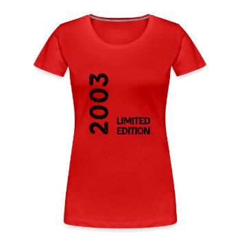 Limitierte Auflage 2003 - Frauen Premium Bio T-Shirt - Rot - Vorne - Mia (176cm)