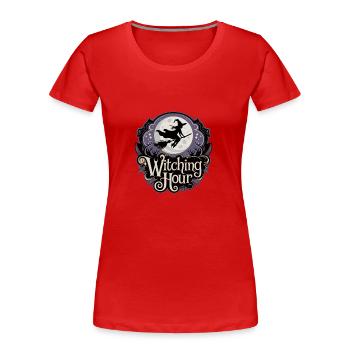 Witch at Full Moon – Witching Hour - Women's Premium Organic T-Shirt - red - Front - Mia (176cm)