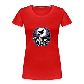 Witch at Full Moon – Witching Hour - Women's Premium Organic T-Shirt - red - Front - Mia (176cm)