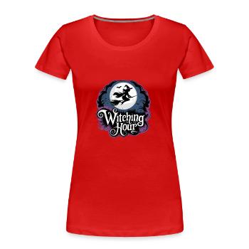 Witch at Full Moon – Witching Hour - Women's Premium Organic T-Shirt - red - Front - Mia (176cm)