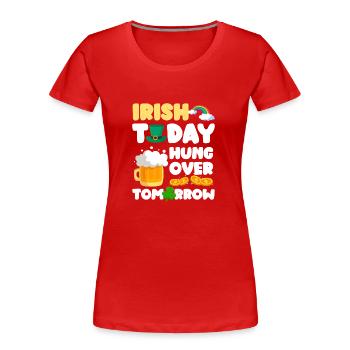 Pinte d’Irlande - T-shirt bio Premium Femme - rouge - Devant - Mia (176cm)