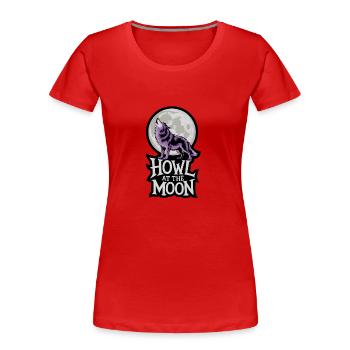 Full Moon – Howl at the Moon - Women's Premium Organic T-Shirt - red - Front - Mia (176cm)