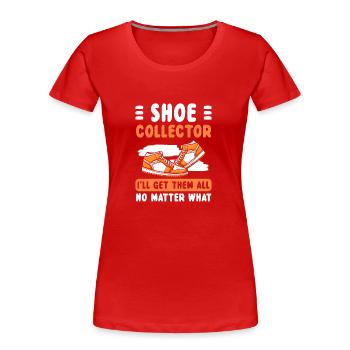 Chaussures Tendance Addictive - T-shirt bio Premium Femme - rouge - Devant - Mia (176cm)