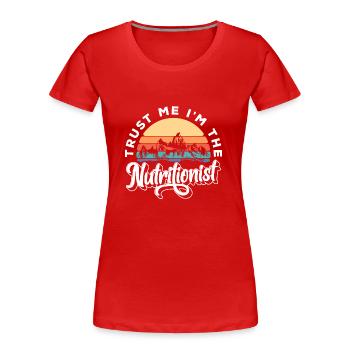 Nutrition Alimentation - T-shirt bio Premium Femme - rouge - Devant - Mia (176cm)