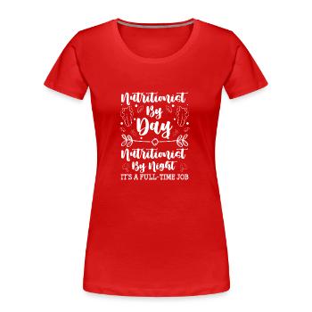 Nutrition Santé Job - T-shirt bio Premium Femme - rouge - Devant - Mia (176cm)