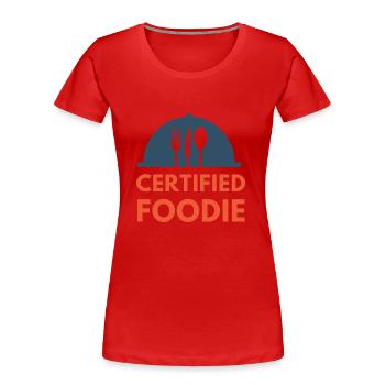 certified food lover Essen Foodie - Frauen Premium Bio T-Shirt - Rot - Vorne - Mia (176cm)