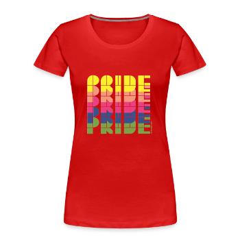 Pride Everyday Design LGBTQ+ - Frauen Premium Bio T-Shirt - Rot - Vorne - Mia (176cm)