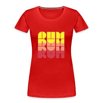 Rum Love Design en Neon Rose Rouge - T-shirt bio Premium Femme - rouge - Devant - Mia (176cm)