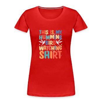Kolibri Bunt Zauberei Lifestyle - Frauen Premium Bio T-Shirt - Rot - Vorne - Mia (176cm)