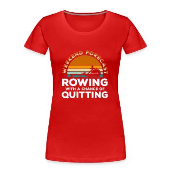 Rudergerät Kraftsport Ruder Widerstand - Frauen Premium Bio T-Shirt - Rot - Vorne - Mia (176cm)