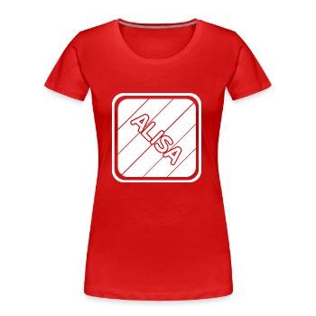 Cadeau pour Alisa - T-shirt bio Premium Femme - rouge - Devant - Mia (176cm)