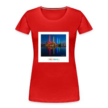 Buntes Kraftwerk Wolfsburg - Frauen Premium Bio T-Shirt - Rot - Vorne - Mia (176cm)