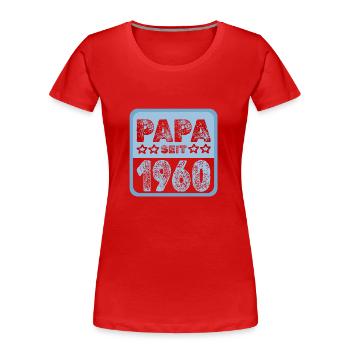 seit 1960 - Frauen Premium Bio T-Shirt - Rot - Vorne - Mia (176cm)