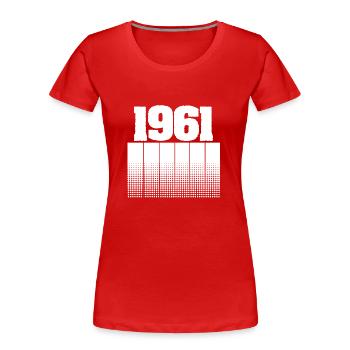 1961 1961 - Frauen Premium Bio T-Shirt - Rot - Vorne - Mia (176cm)
